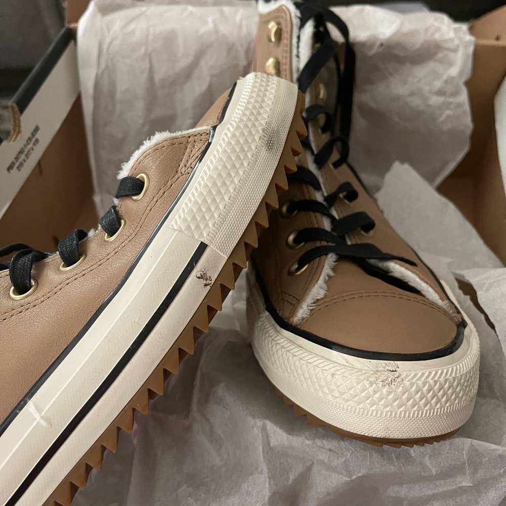 Converse All Star Sherpa Lined Leather Hiker Shoe 162479C Sz Men’s 9 Women’s 11 - Picture 4 of 6